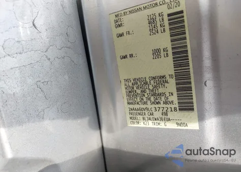 2020 Nissan Maxima Sl Xtronic Cvt from USA, damaged, VIN 1N4AA6DV9LC377218